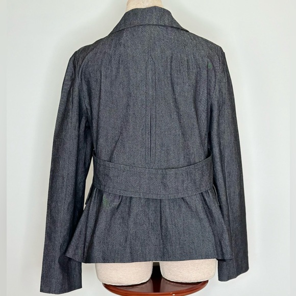 Sandro Women's Double Breasted Peplum Denim Jacket Size Large - Picture 2 of 5